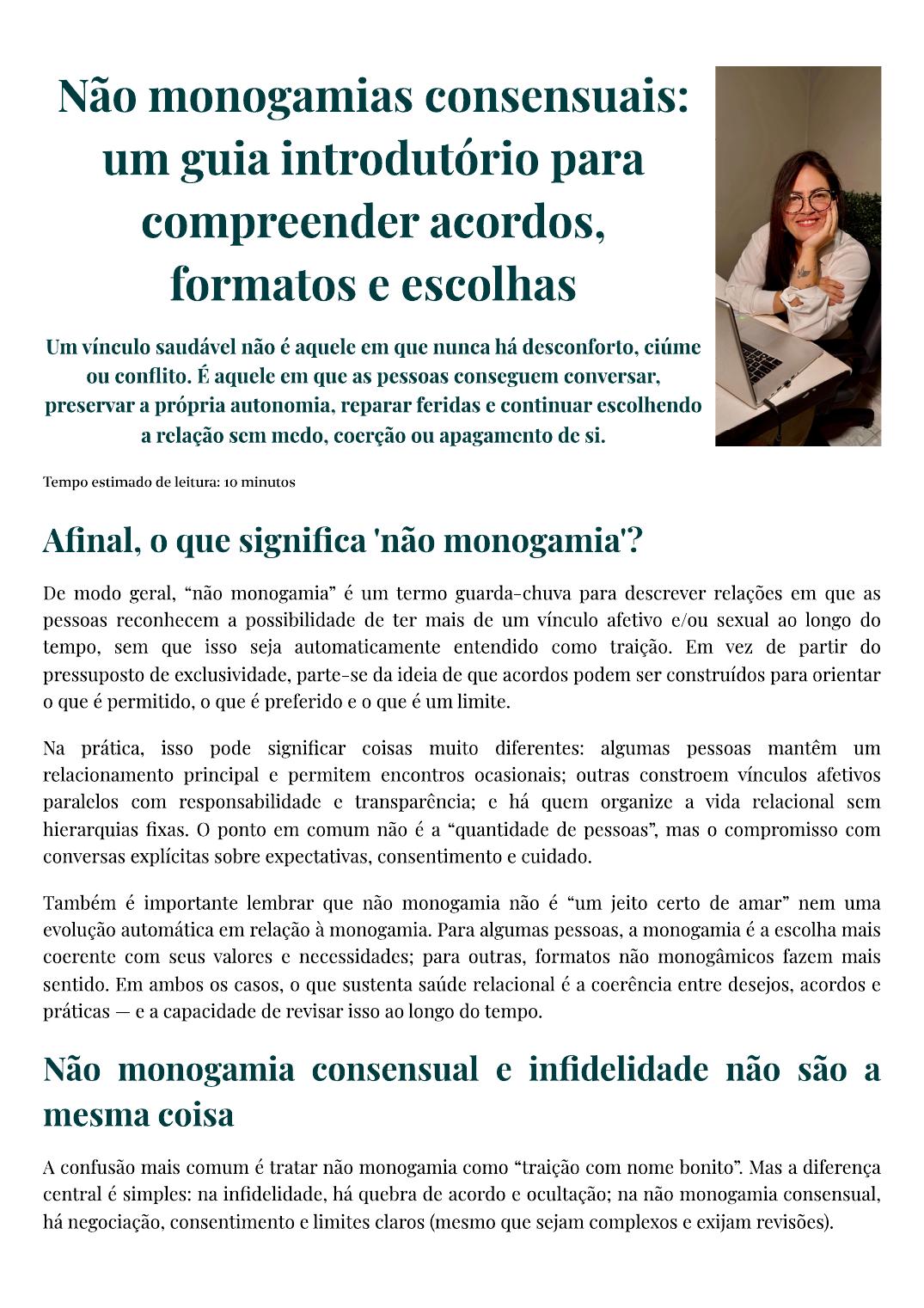 Capa do artigo Não monogamias consensuais: um guia introdutório para compreender acordos, formatos e escolhas